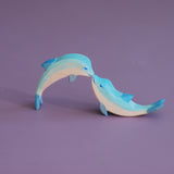 Handmade wooden animal figures - Dolphins