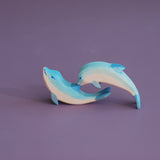 Handmade wooden animal figures - Dolphins