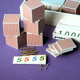 Montessori - the golden bead material - build numbers from 1 - 9999