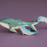 Handmade wooden animal figures - Dolphins